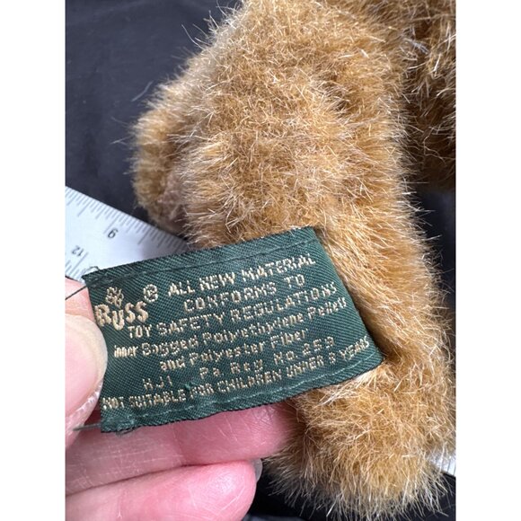 Russ Berrie Chadsworth Teddy Bear 9" Plush Brown Stuffed Animal With Pink Ribbon - Picture 5 of 5